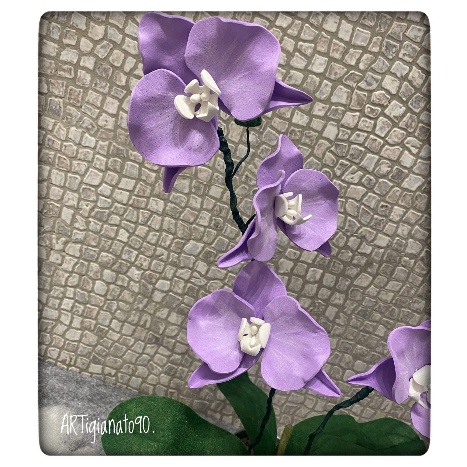 orchidea lilla gomma eva feltro handmade